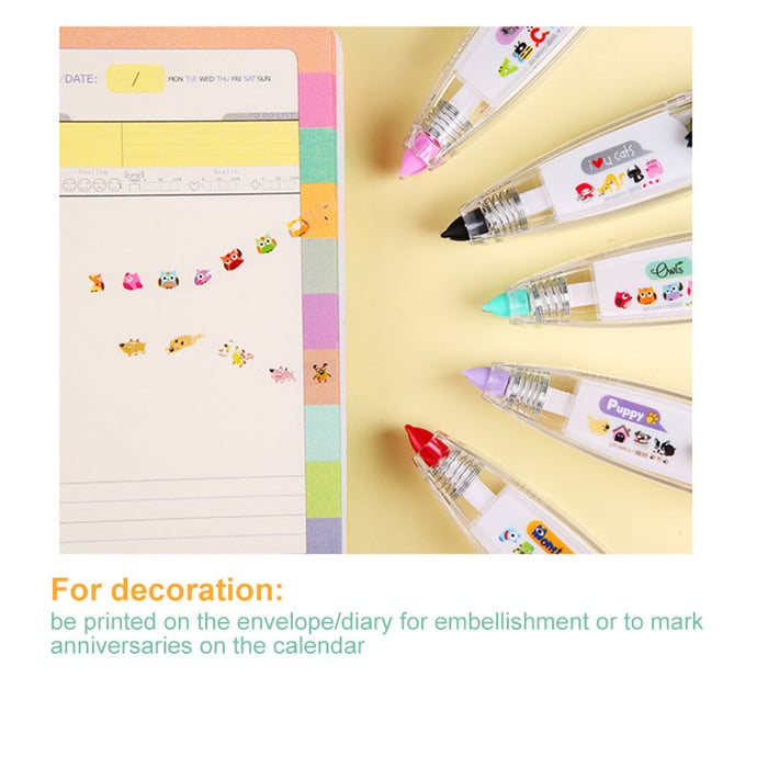 Decoration Tape Cute Novelty Sticker Pen Machine Pack of 2