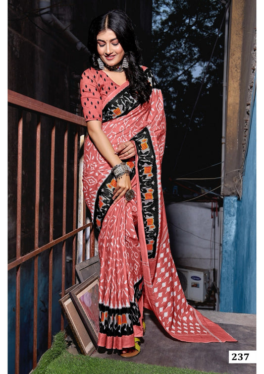 Graceful Soft Cotton Saree Set with Couture Designer Blouse - Embrace Tradition with a Contemporary Twist!