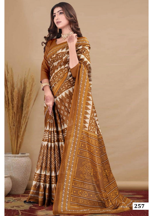 Chic Soft Cotton Saree Ensemble with Designer Blouse - Effortless Elegance Meets Contemporary Style!